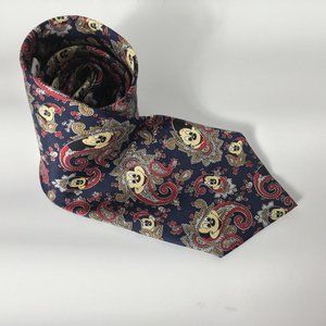 Balancine the Tie Works VTG Blue Paisley Hidden Mi